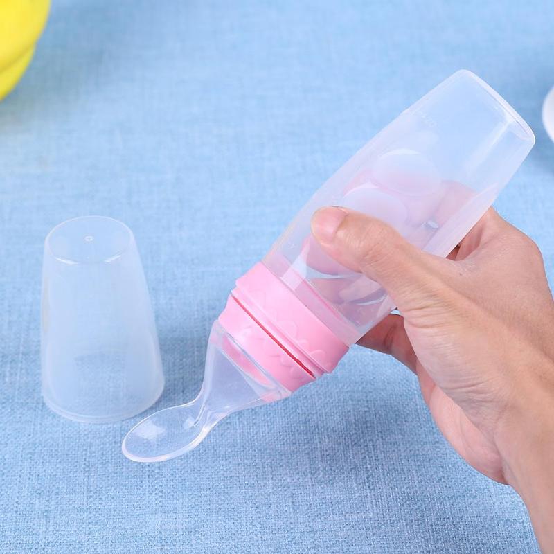 Silicone Baby Squeeze Feeding Spoon
