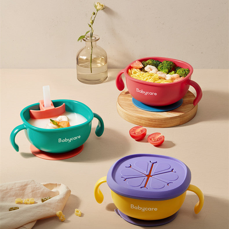 3 In 1 Baby Feeding Snack Bowl With Straw