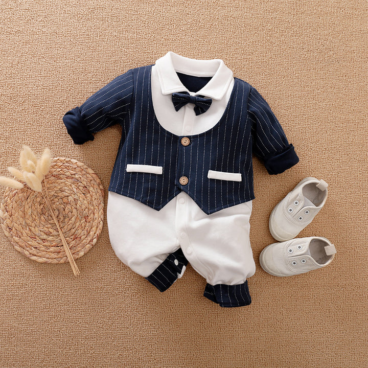 Spring Autumn Baby Gentleman Long Sleeve Jumpsuit
