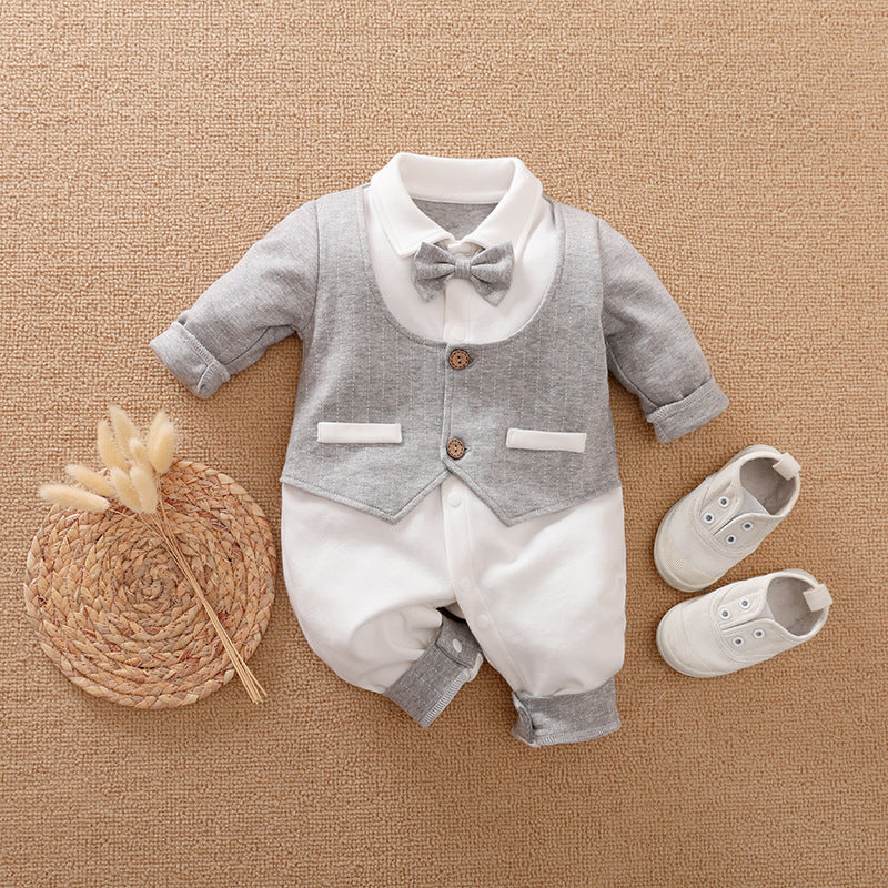 Spring Autumn Baby Gentleman Long Sleeve Jumpsuit