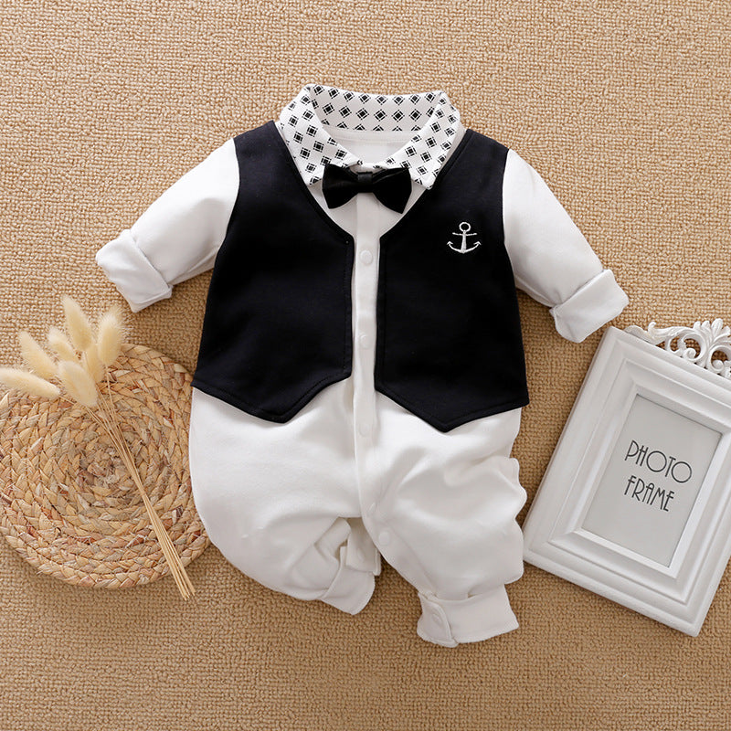 Spring Autumn Baby Gentleman Long Sleeve Jumpsuit