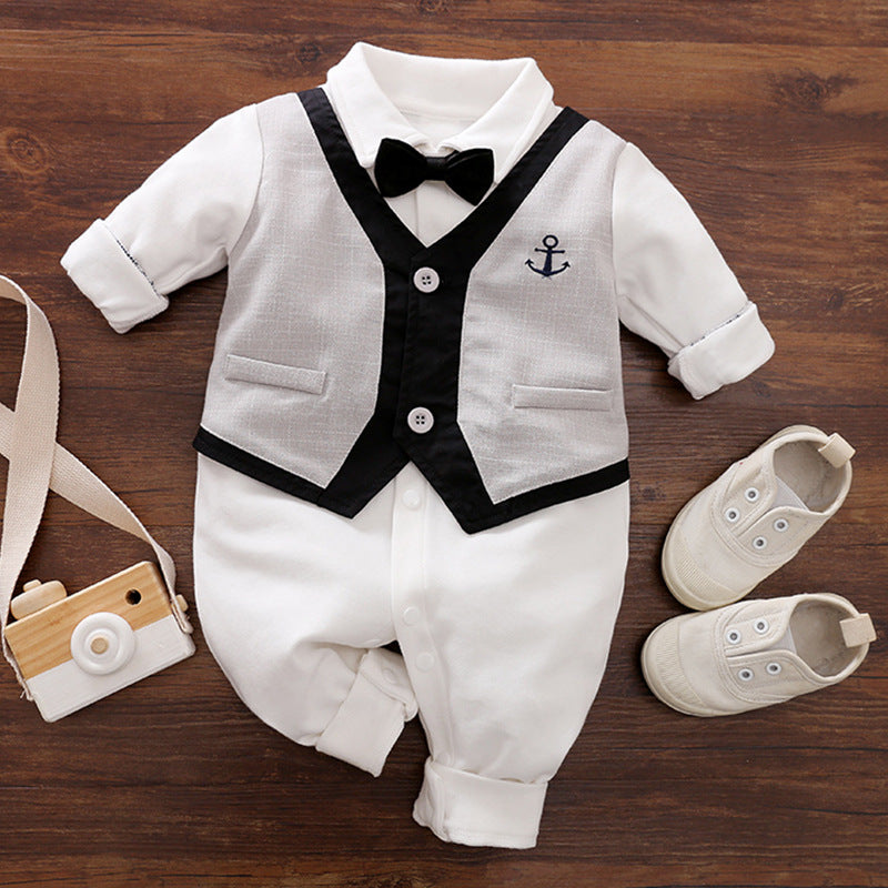 Spring Autumn Baby Gentleman Long Sleeve Jumpsuit