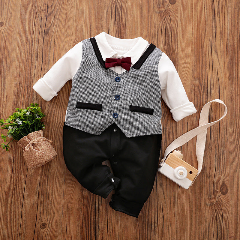 Spring Autumn Baby Gentleman Long Sleeve Jumpsuit