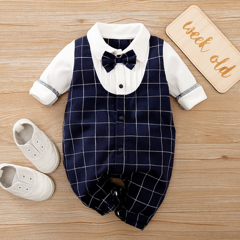 Spring Autumn Baby Gentleman Long Sleeve Jumpsuit
