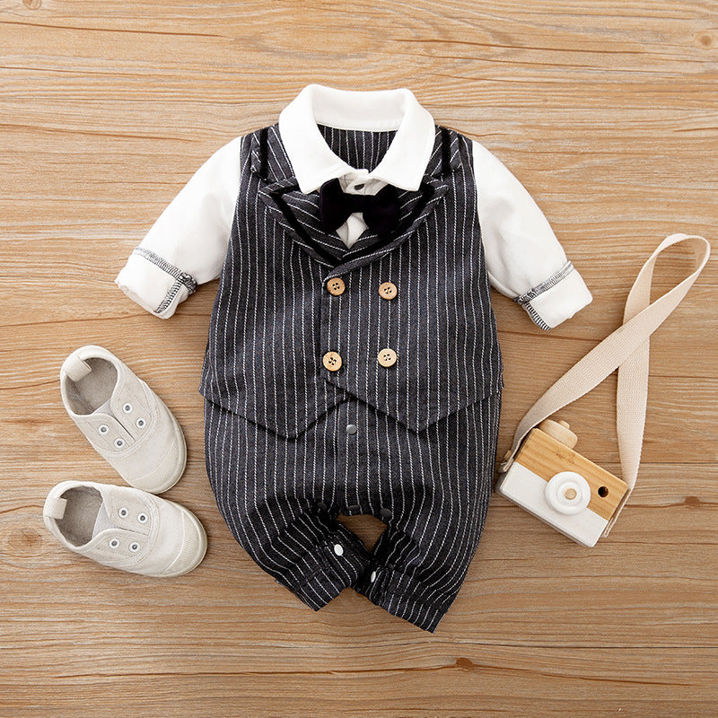 Spring Autumn Baby Gentleman Long Sleeve Jumpsuit