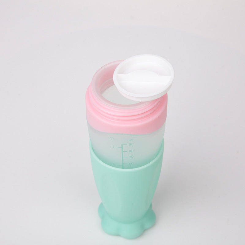 Silicone Baby Rice Cereal Feeding Bottle Spoon