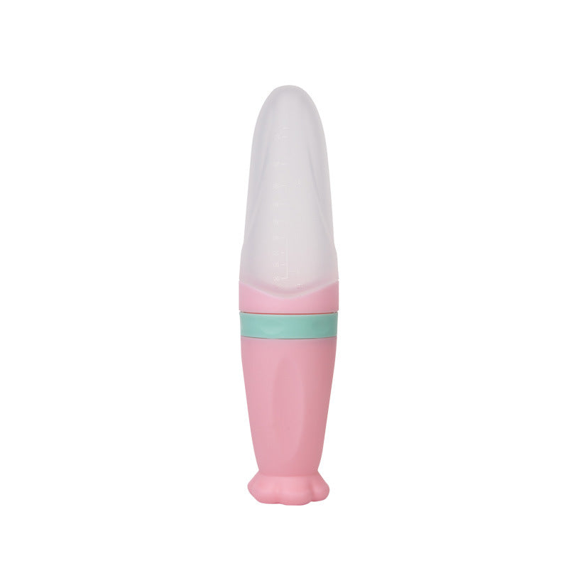 Silicone Baby Rice Cereal Feeding Bottle Spoon