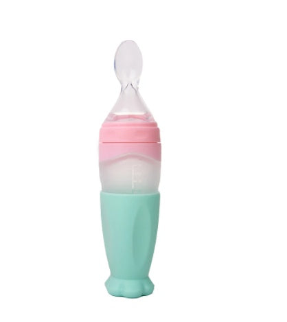 Silicone Baby Rice Cereal Feeding Bottle Spoon
