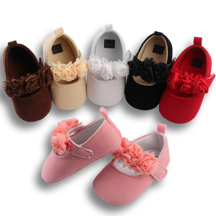 Soft Soled Cotton Baby Flower Shoes