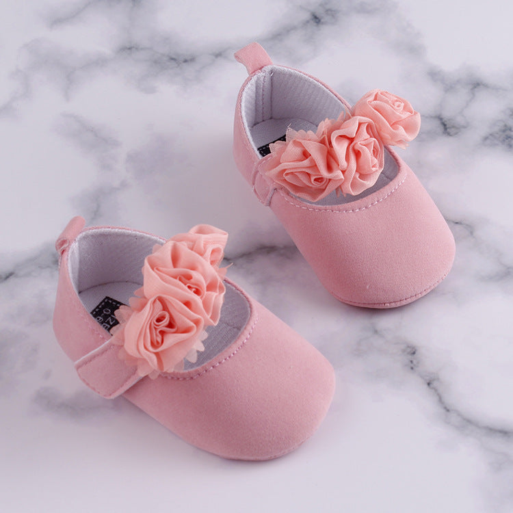 Soft Soled Cotton Baby Flower Shoes