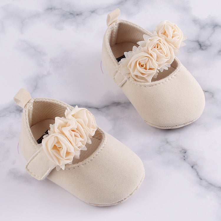 Soft Soled Cotton Baby Flower Shoes