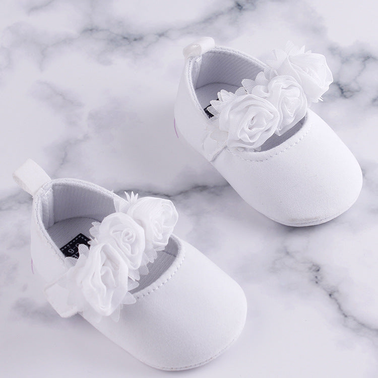 Soft Soled Cotton Baby Flower Shoes