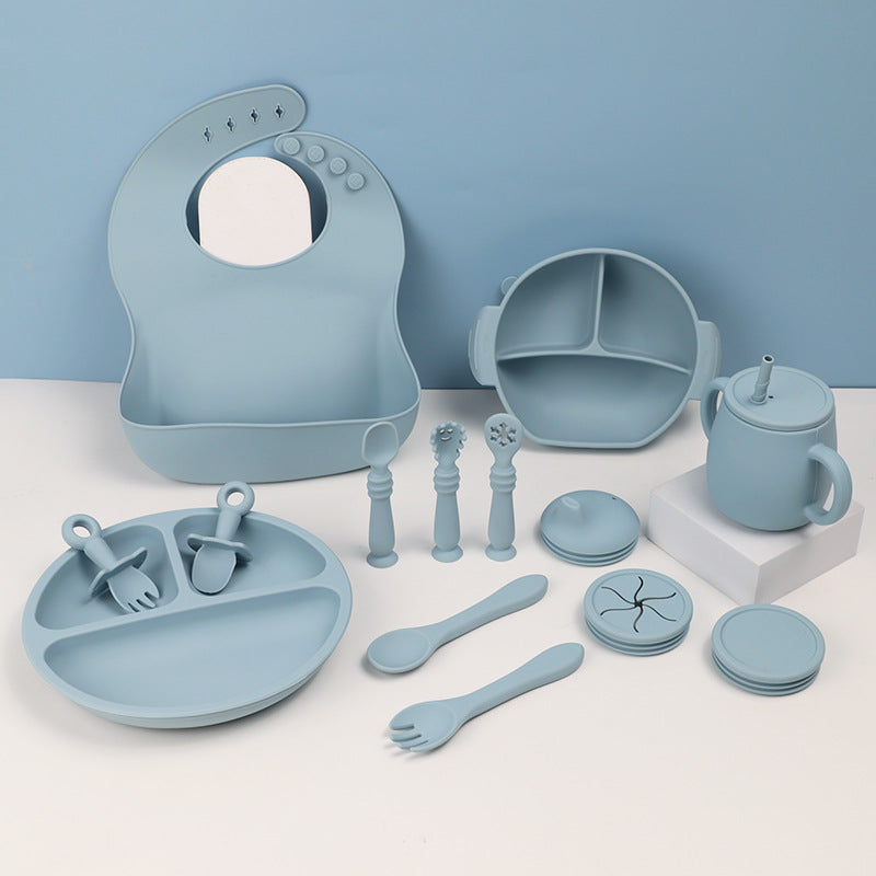 Silicone Baby Feeding Tableware Set 15 Piece