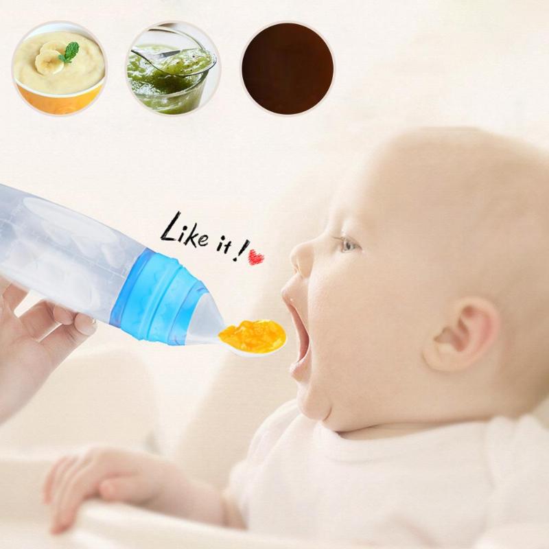 Silicone Baby Squeeze Feeding Spoon