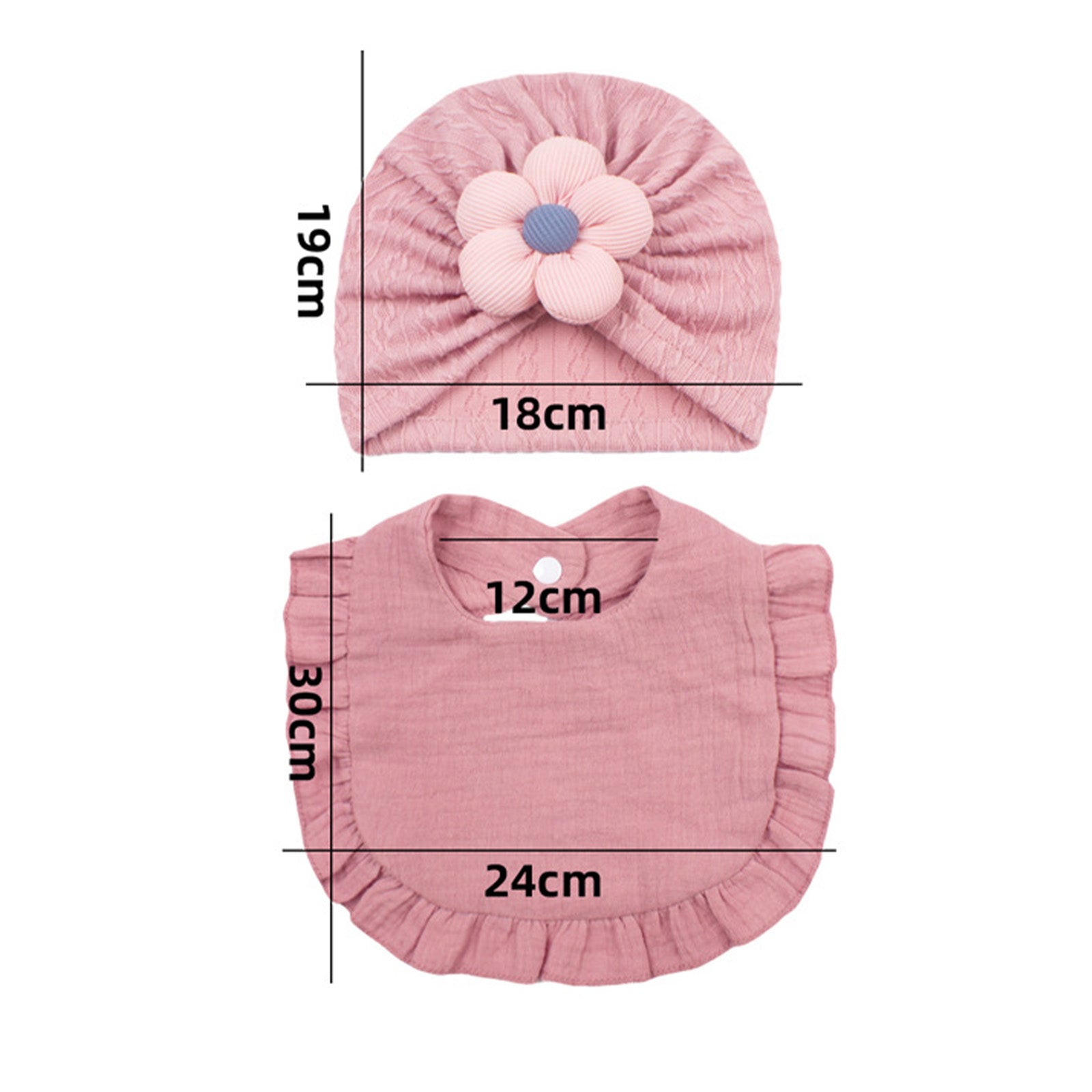 Newborn Baby Hat And Muslin Drool Bib Set