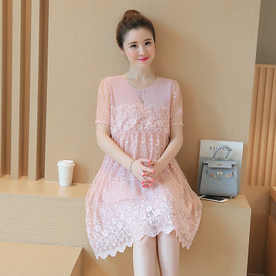 Korean Lace Crochet Maternity Summer Dress