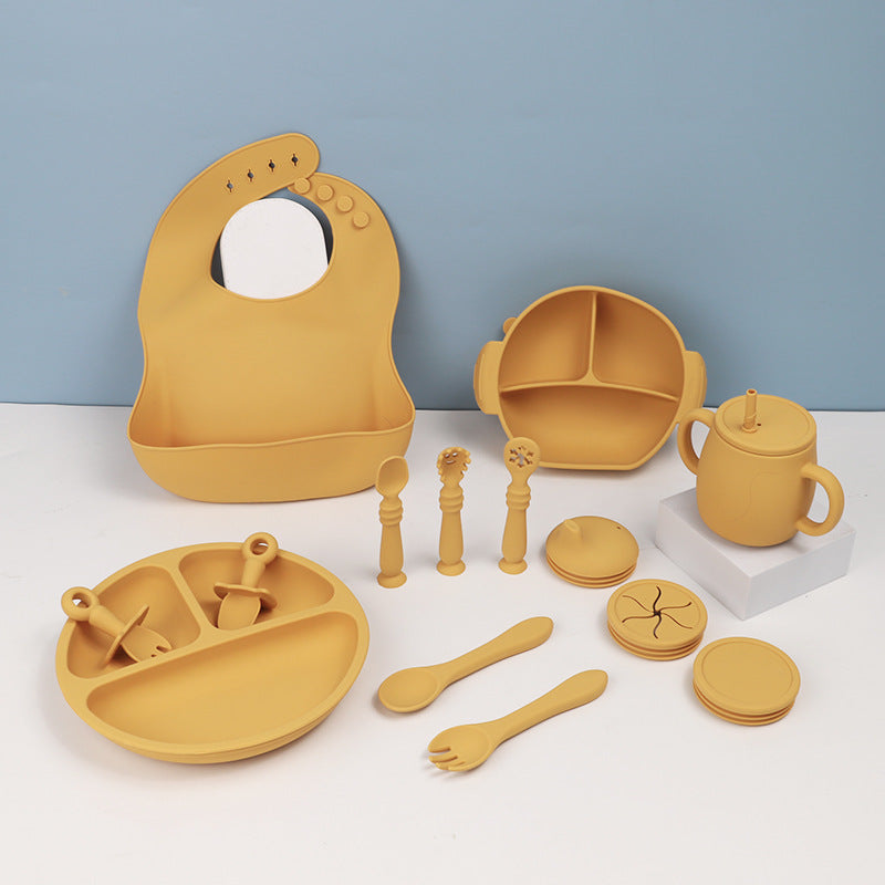 Silicone Baby Feeding Tableware Set 15 Piece