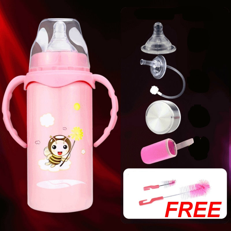 Stainless Steel Baby Insulated Feeding Bottle