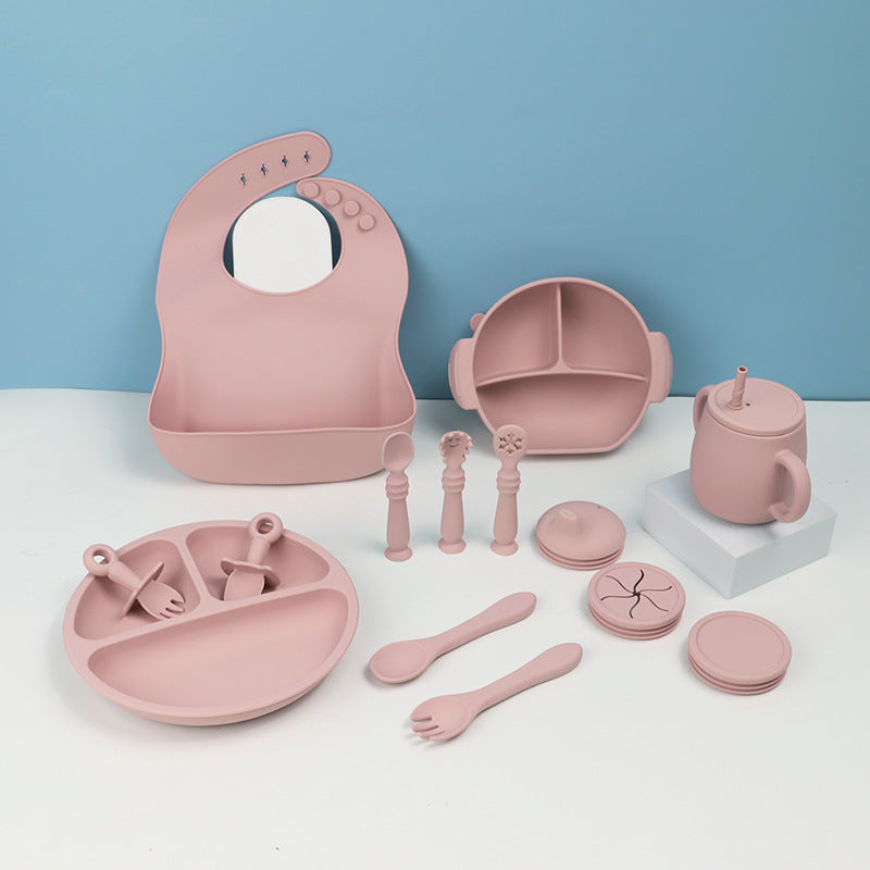 Silicone Baby Feeding Tableware Set 15 Piece