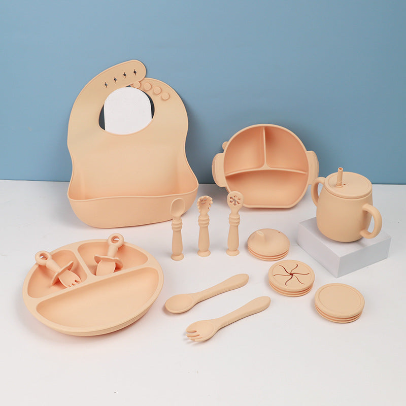Silicone Baby Feeding Tableware Set 15 Piece