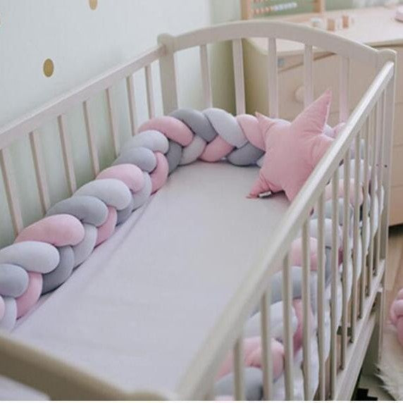 Three-Strand Braided Baby Crib Guard Pillow