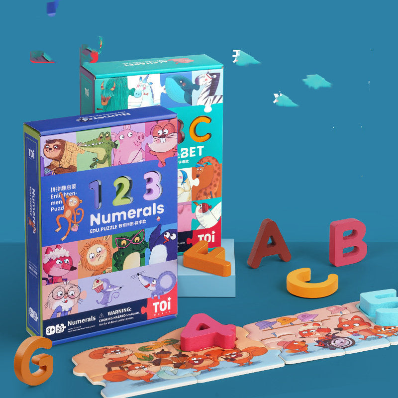 Wooden Numbers And Letters Puzzle Toy