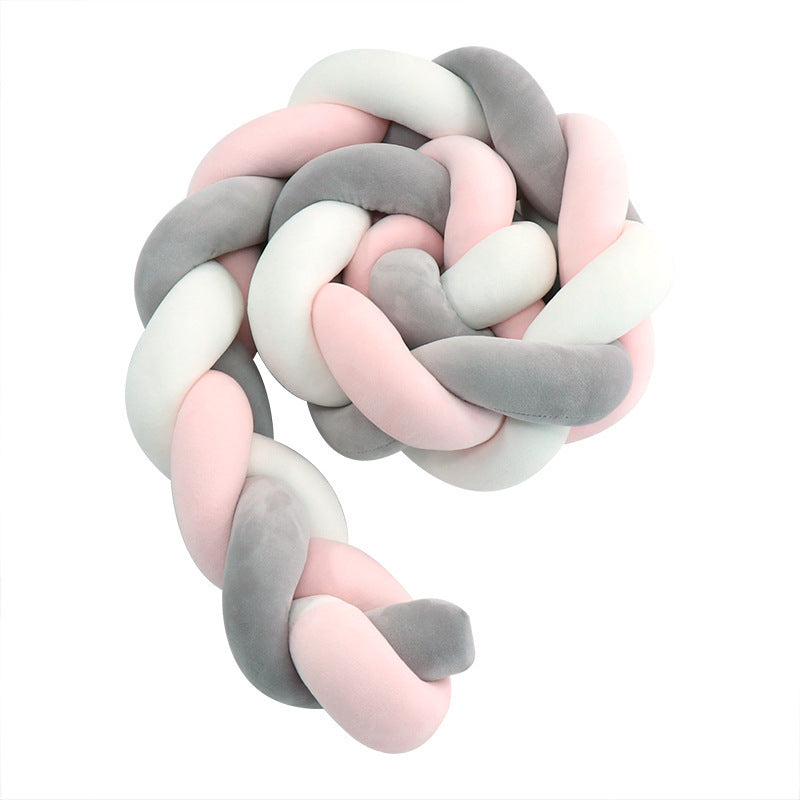 Three-Strand Braided Baby Crib Guard Pillow