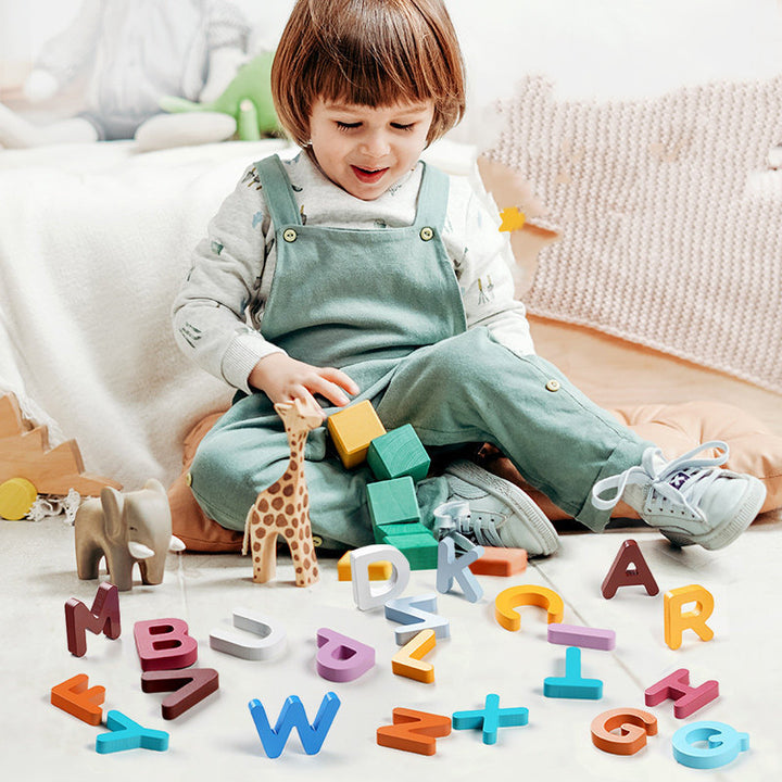 Wooden Numbers And Letters Puzzle Toy