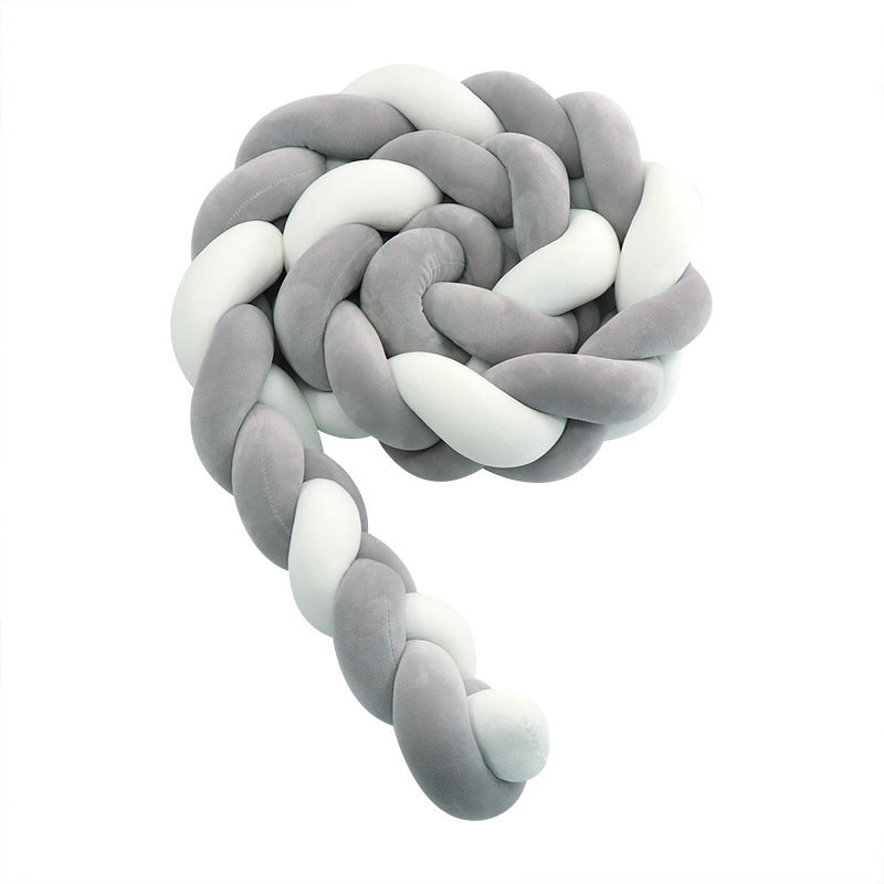 Three-Strand Braided Baby Crib Guard Pillow