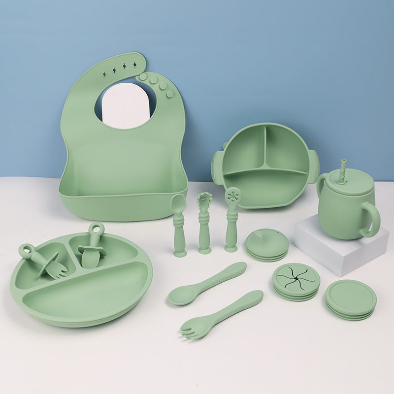 Silicone Baby Feeding Tableware Set 15 Piece